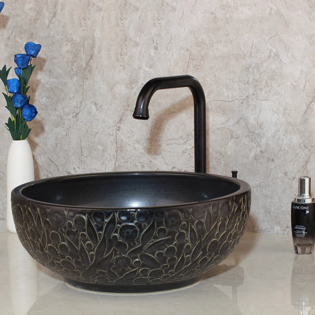 Kemaidi Antique Brass Handle Bathroom Faucets Mixer Tap