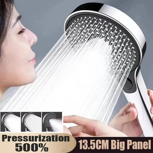 135mm Big Panel Supercharge Waterfall Shower Head Modes