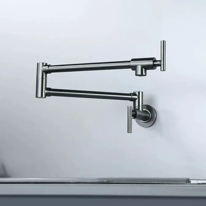 Black Wall Mounted Pot Filler Faucet Swivel Folding