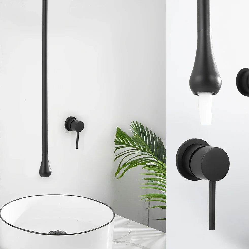 Water Drop Hang Ceiling Faucet Bathroom Basin Bathtub