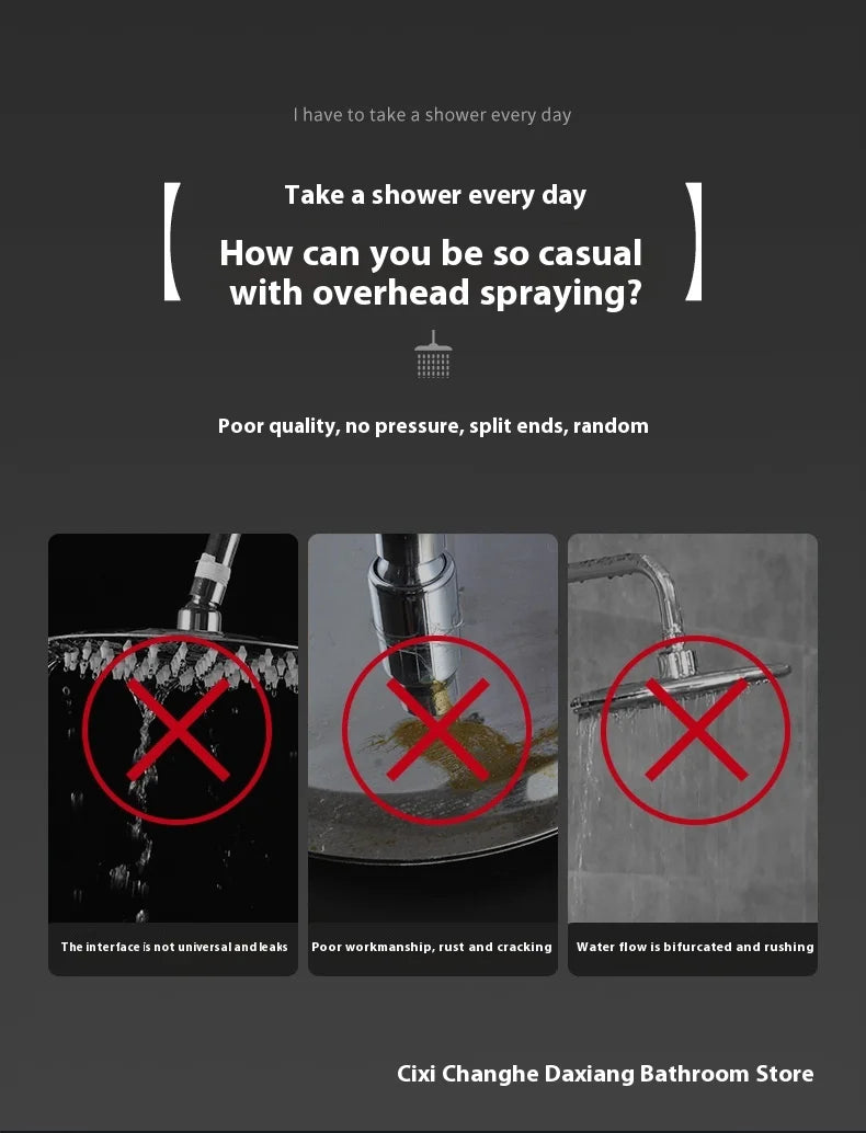 Super Pressurized Shower Top Spray Large Showerhead Bathroom