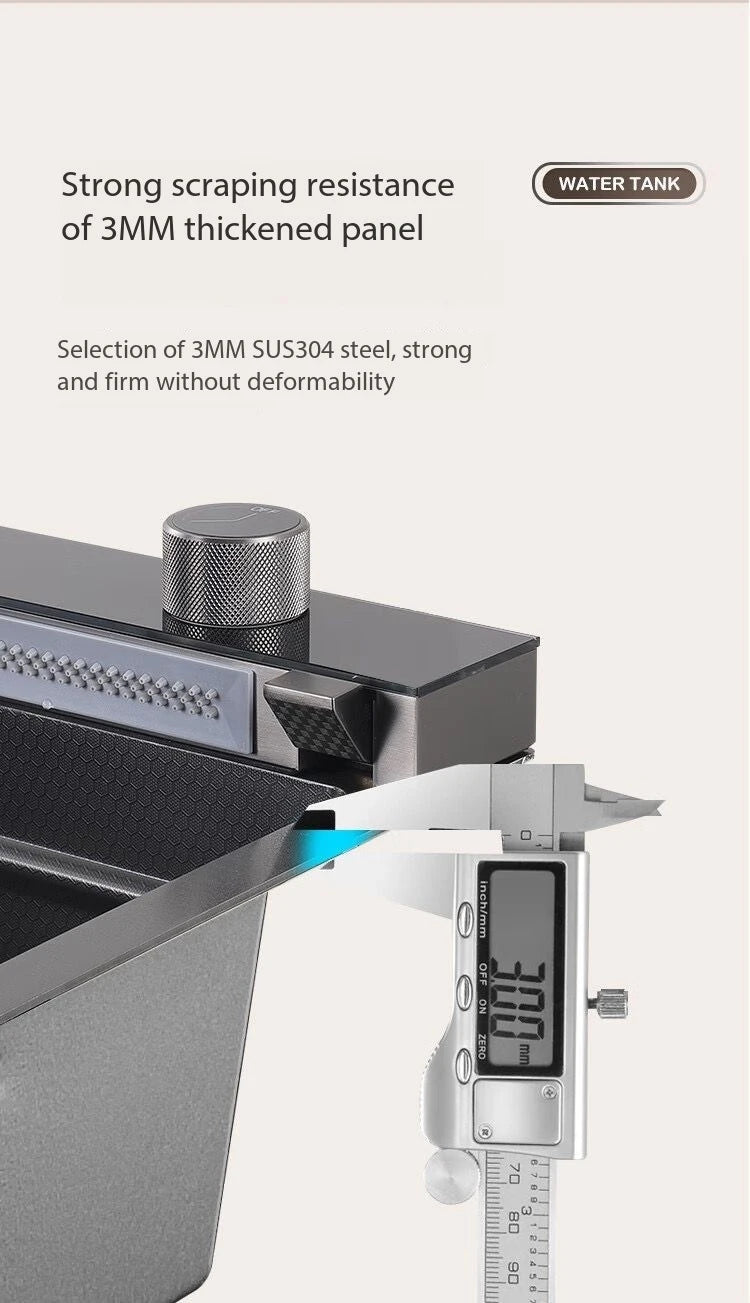 0mm Double Waterfall Sink Embossed Stainless Steel Sink