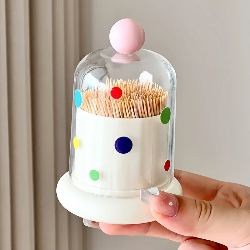 2pcs Dustproof Acrylic Storage Box Polka Dot Decor