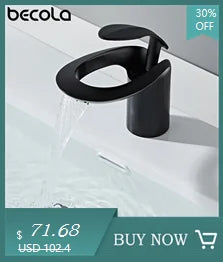 Becola Brushed Gold Basin Faucet Black Bathroom Mixer