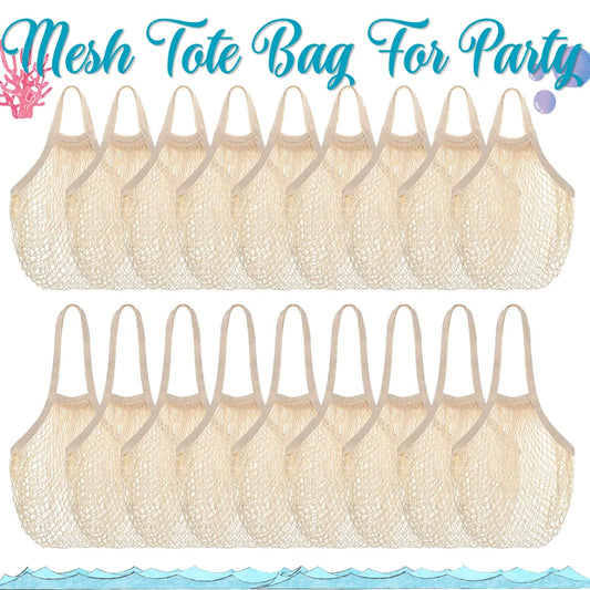 6-36pcs Cotton Mesh Tote Bag Beach Bags Reusable