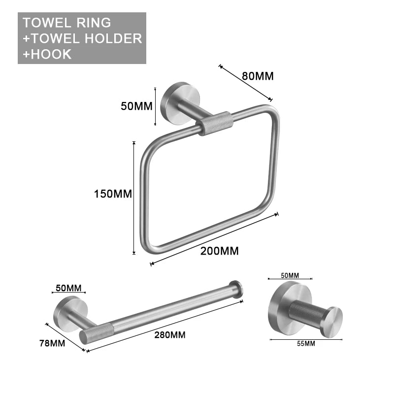 Brushed Nickel Bathroom Wall Mount Bath Shelf Robe