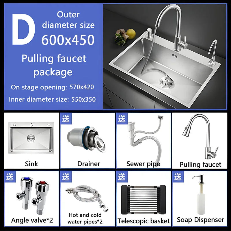 Multi-Functional Large-Capacity 304 Stainless Steel Rectangular