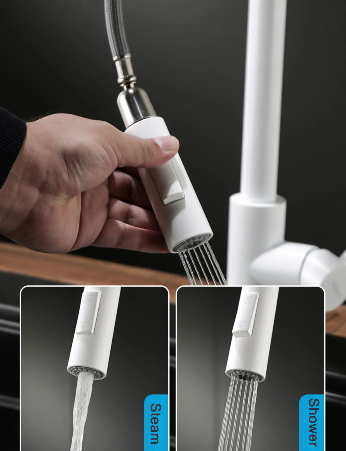 Smart Touch Sensor Sink Faucet Brushed Nickel Pull