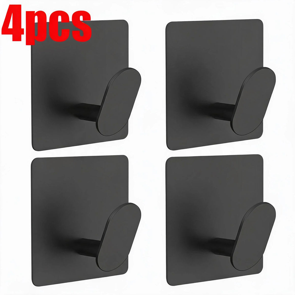 1/4pc Bathroom Stainless Steel Robe Hook Multi-Purpose Adhesive