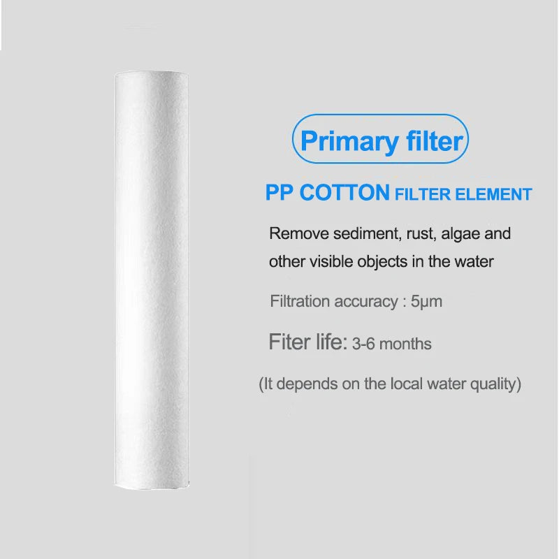 Eiree Stainless Steel 5-Stage Water Purifier Pressure Gauge