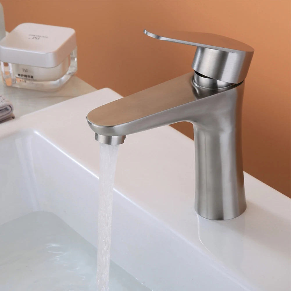 Bathroom Basin Faucet Stainless Steel Cold Water Tap