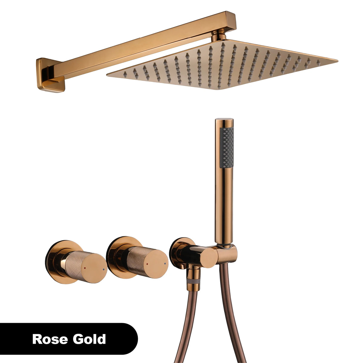 Luxury Gun Gray Brass Wall Mounted Shower System