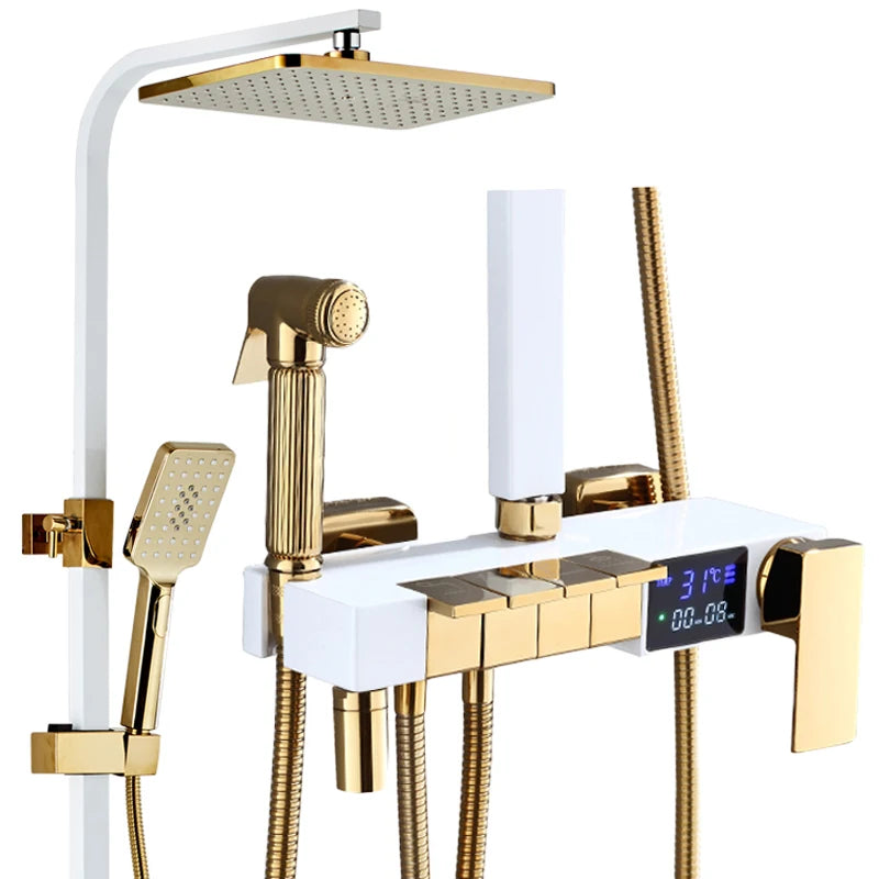 12 Inch Rainfall Shower System Bathroom Luxury Thermostatic