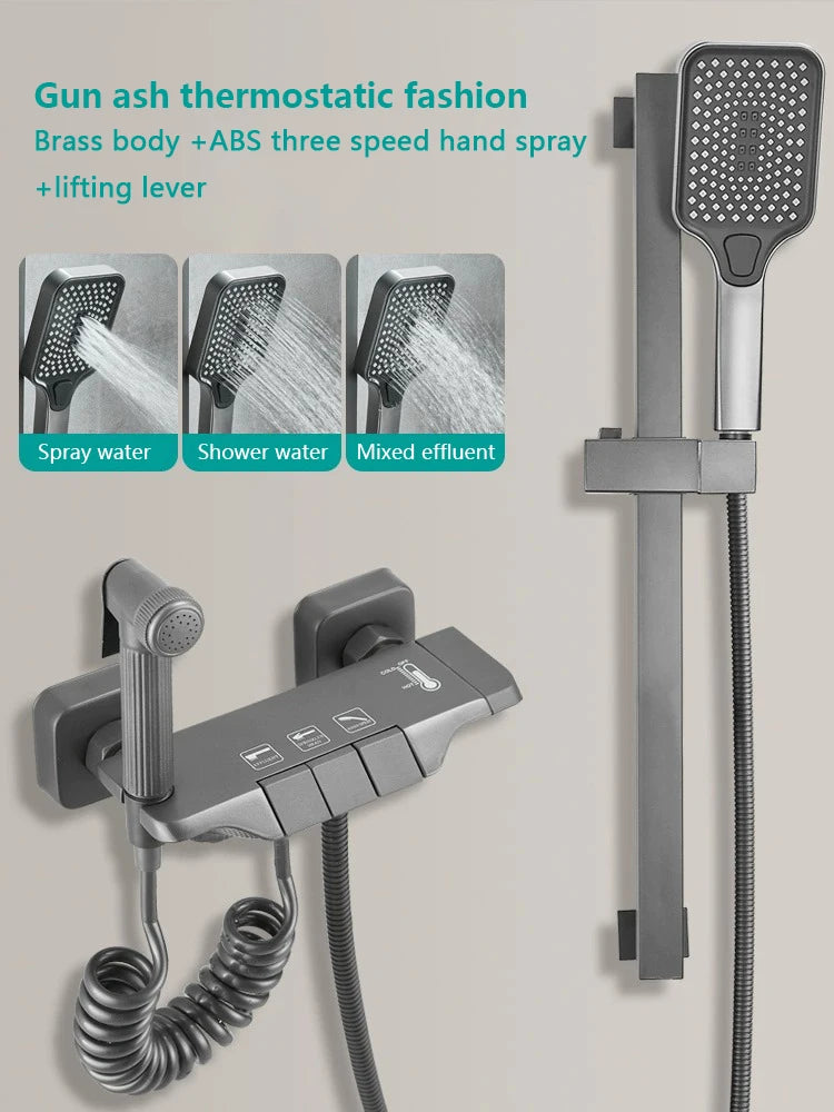 Modern Shower System Full Grey Way Piano Keys