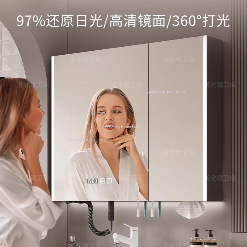 Modern Smart Bathroom Mirror Cabinet Wall-Mounted Vanity Mirror