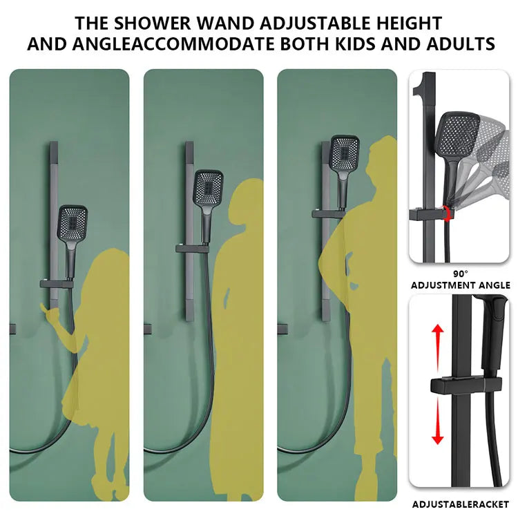 Wall Mounted Adjustable Slide Shower Bar Bathroom Shower