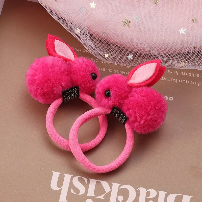 2-Pack Cute Hairball Rabbit Towel Ring Rabbit Hair