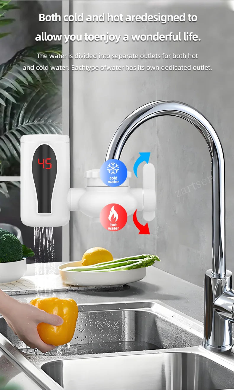 3000w Instant Electric Water Heater Rapid Heating Bathroom