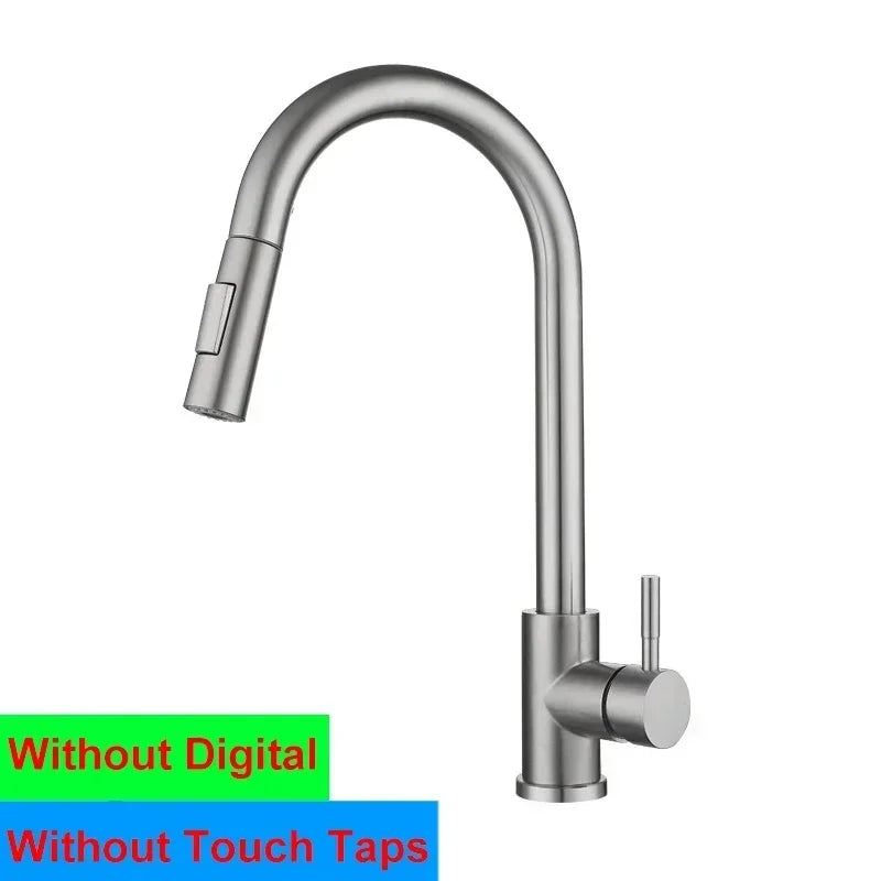 Smart Digital Touch On Faucets 304 Stainless Steel