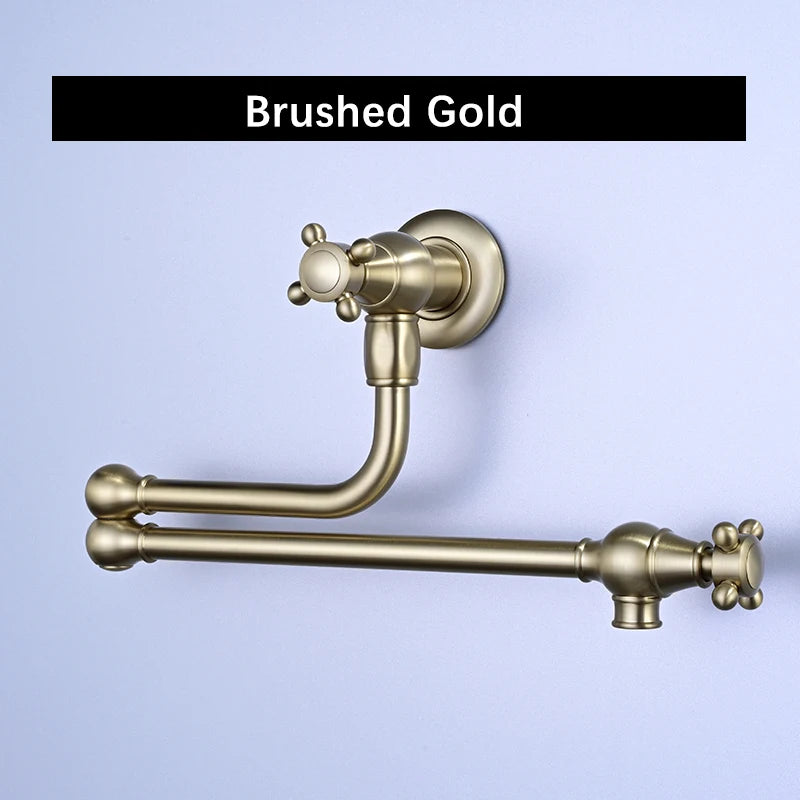 Awolf Solid Brass Pot Filler Brushed Grey Folding
