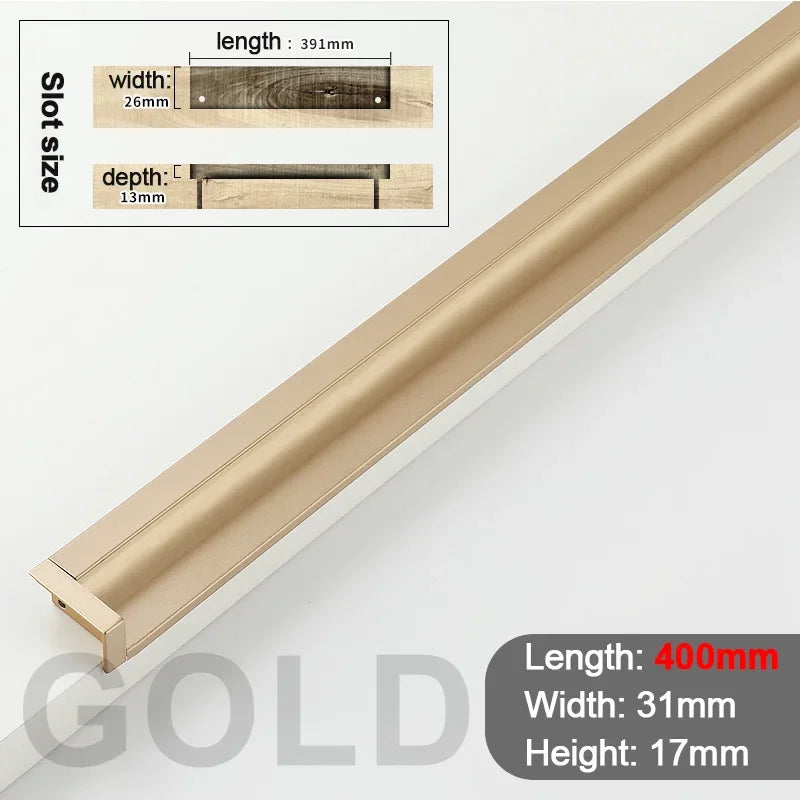 100-400mm Recessed Cabinet Drawer Pull Handle Bathroom Furniture