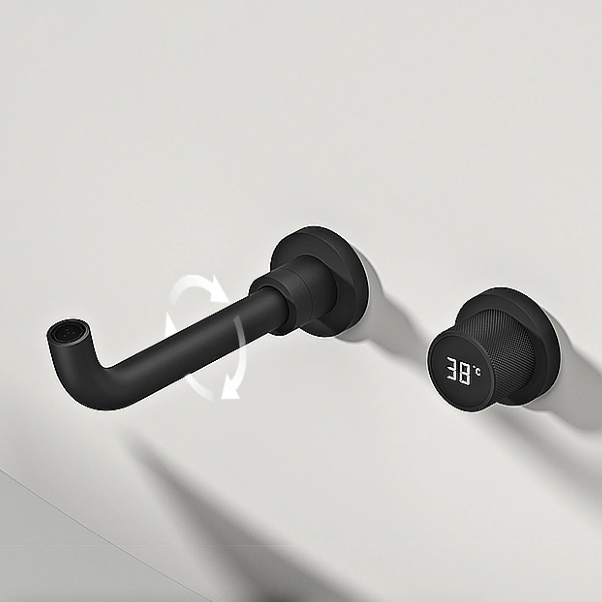 Gestana Luxury Led Digital Display Black Brass Bathroom