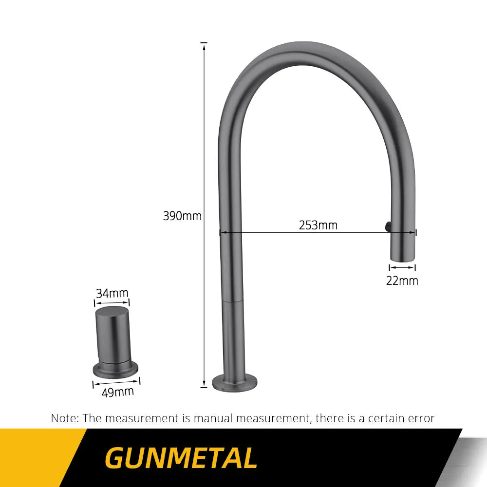 Brushed Gold Faucet Invisible Pull Out Spray Mixer