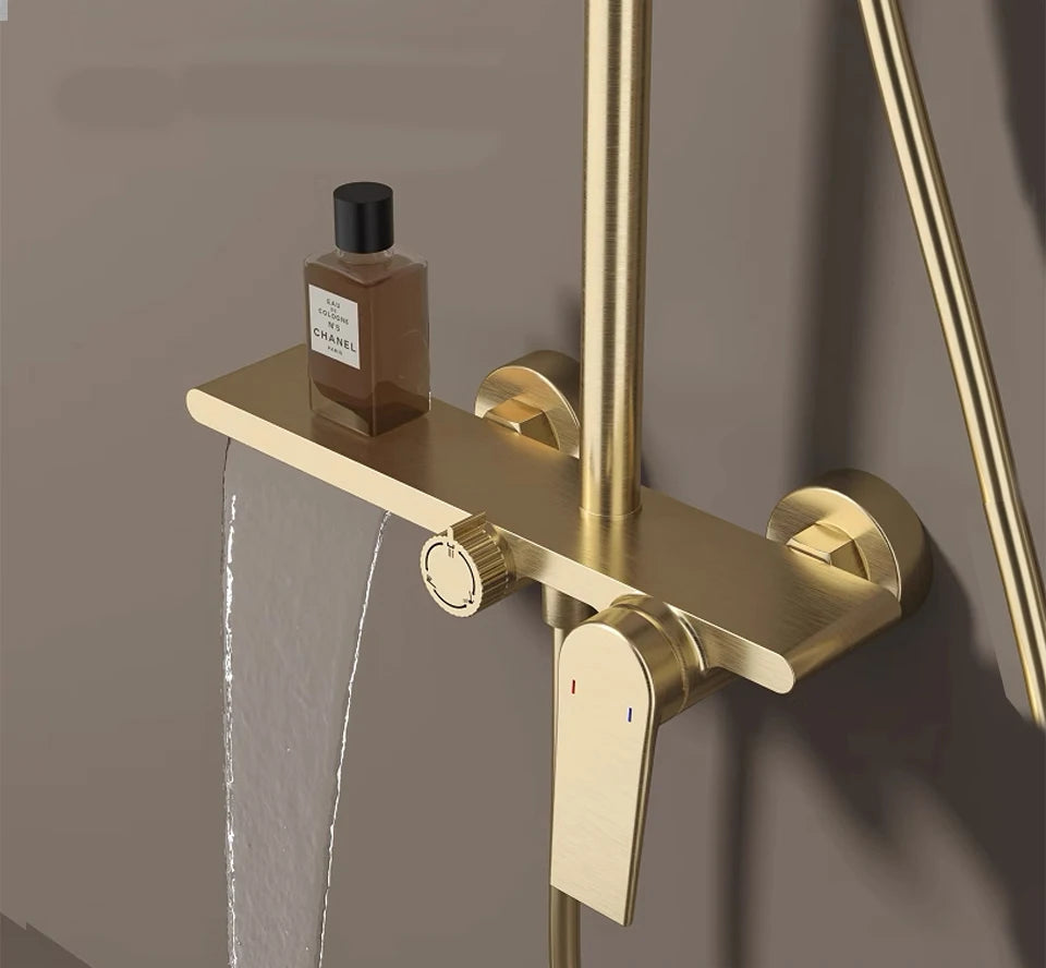 Rose Gold Bathroom Shower System 12 Inch Rain