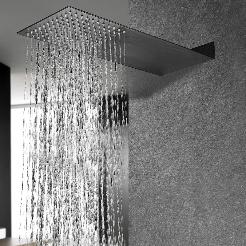 Bakala Square Stainless Steel Showerhead Rainfall Chrome High