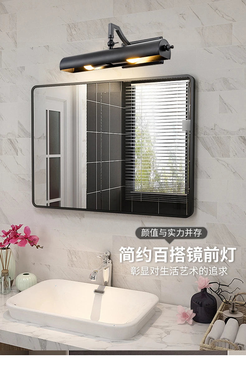 Wall Picture Lamp Led Gold Mirror Headlight Retro
