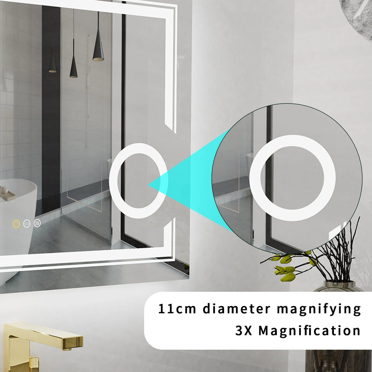 Luvodi Led Mirror Bathroom Wall Mounted Magnifying Mirror