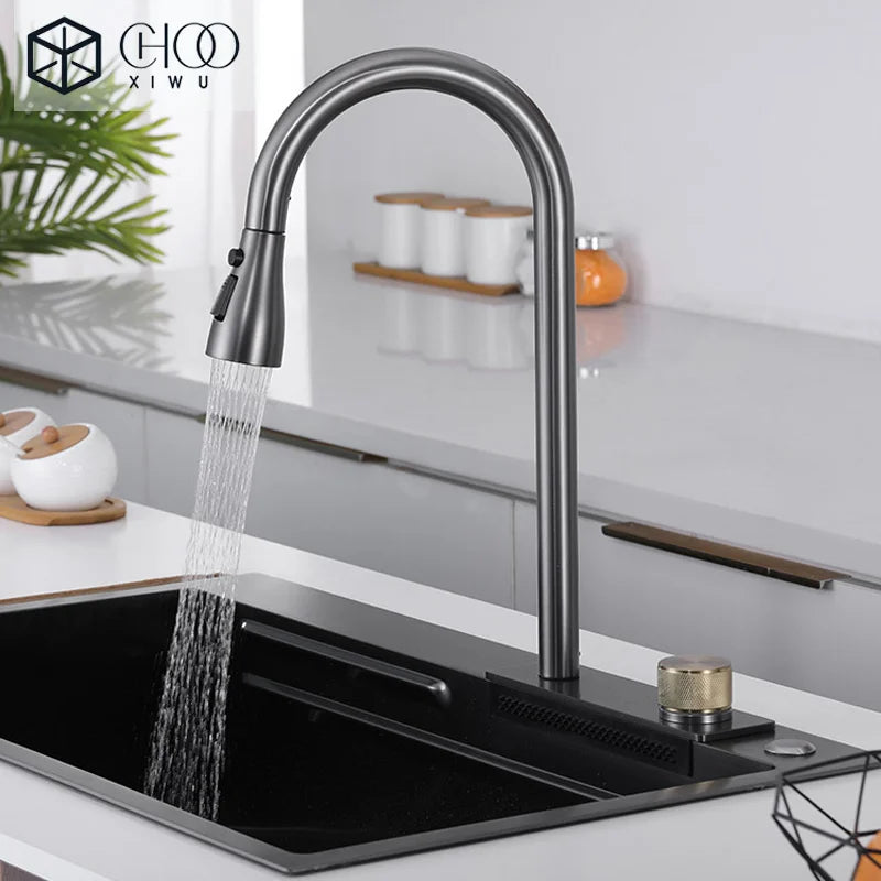 Popular Waterfall Faucet 304 Stainless Steel Cold Rainfall