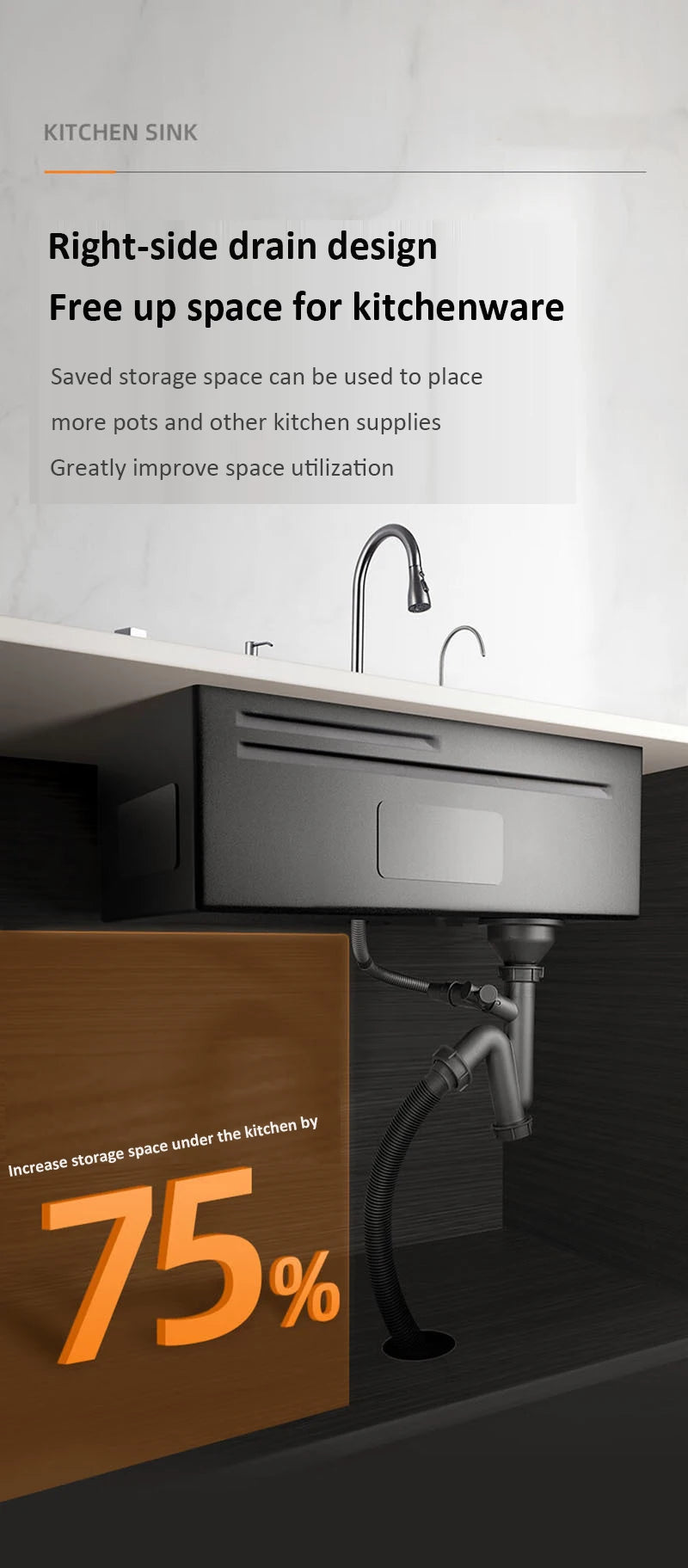 Multifonction Sink Whale Waterfall Faucet 50l Large Capacity