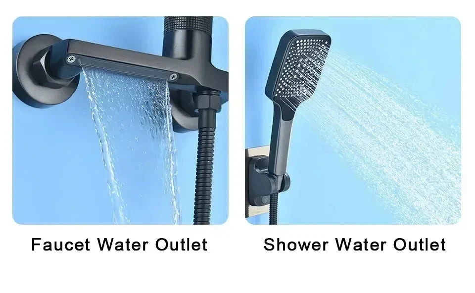 Gunmetal Gray Shower Faucet Brass Mixer Valve Shower