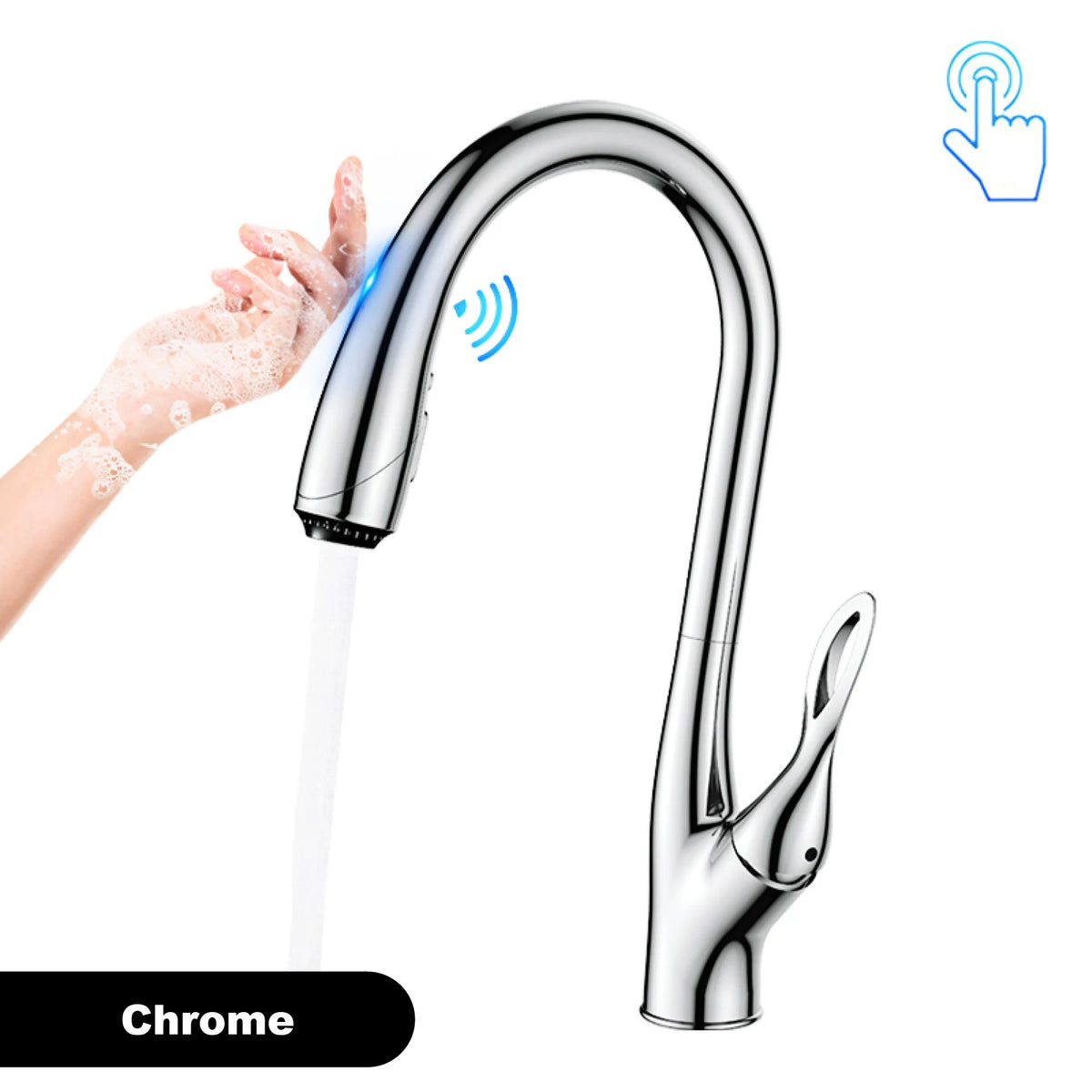 Brushed Gold Brass Faucet Pull Out Sprayer Ceramic