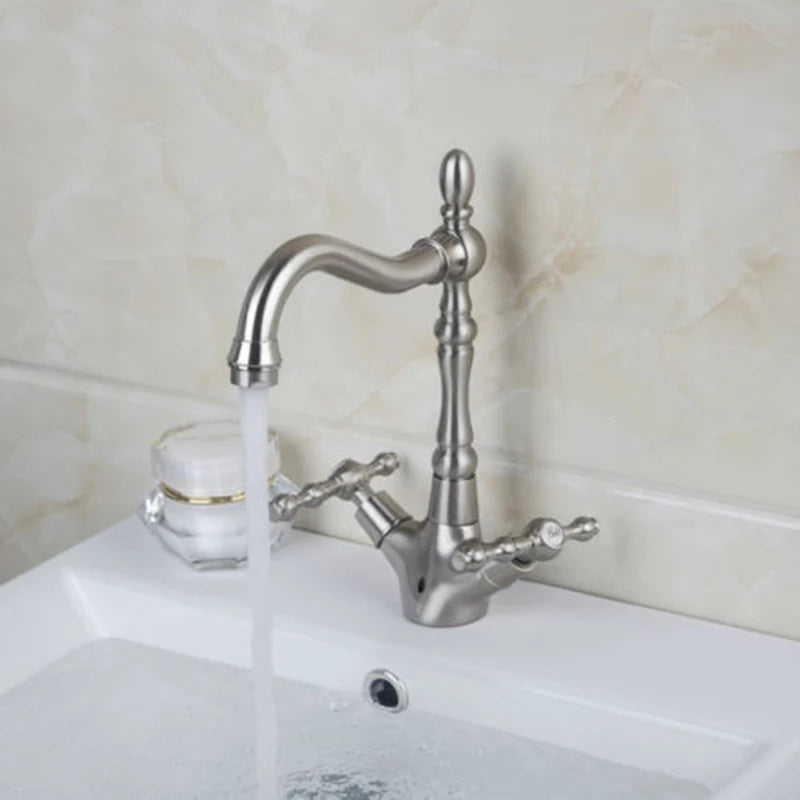 Kemaidi Golden Bathroom Basin Sink Faucet 360 Swivel