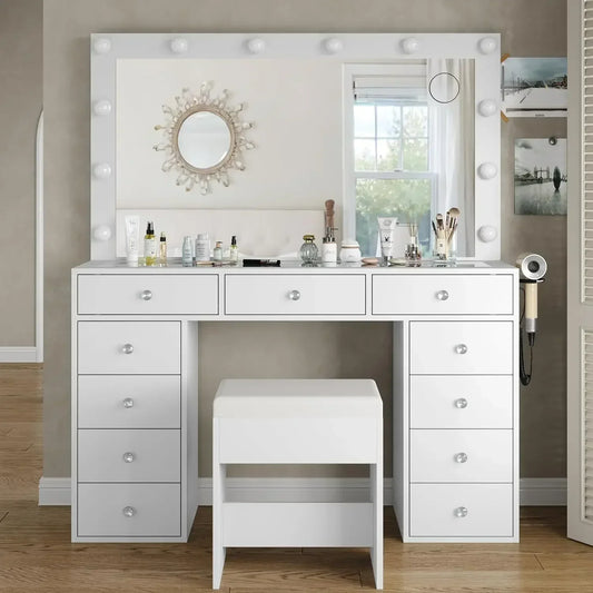 Vanity Desk & Power Outl Makeup Vanity Mirror