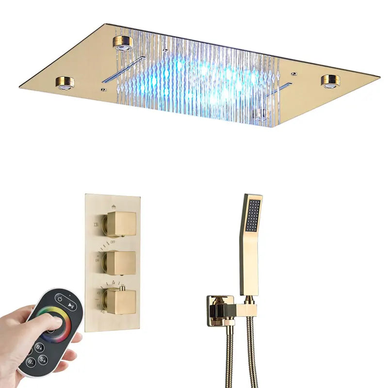 Thermostatic Luxury Shower Faucet Led Shower Ceiling Mount