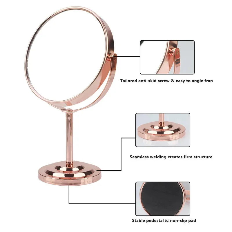 3/4/5 Inch Double-Sided Makeup Mirror 2x Magnification Clear