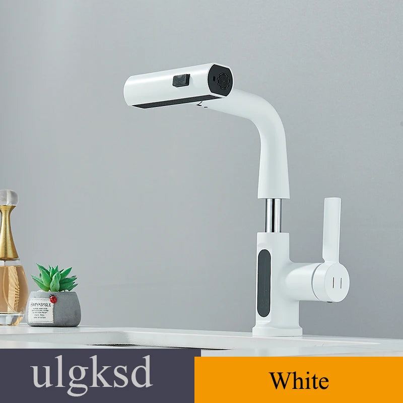 Lcd Bathroom Basin Faucet Digital Display Basin Tap