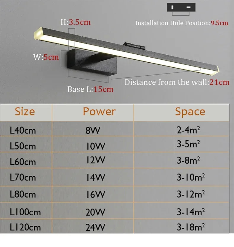 Led Modern Acrylic Wall Lamp White Black Mirror