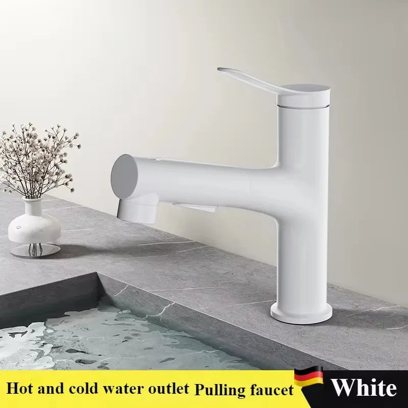 Pull-Out Bathroom Faucet Cold Water Outlet Bathroom Sink