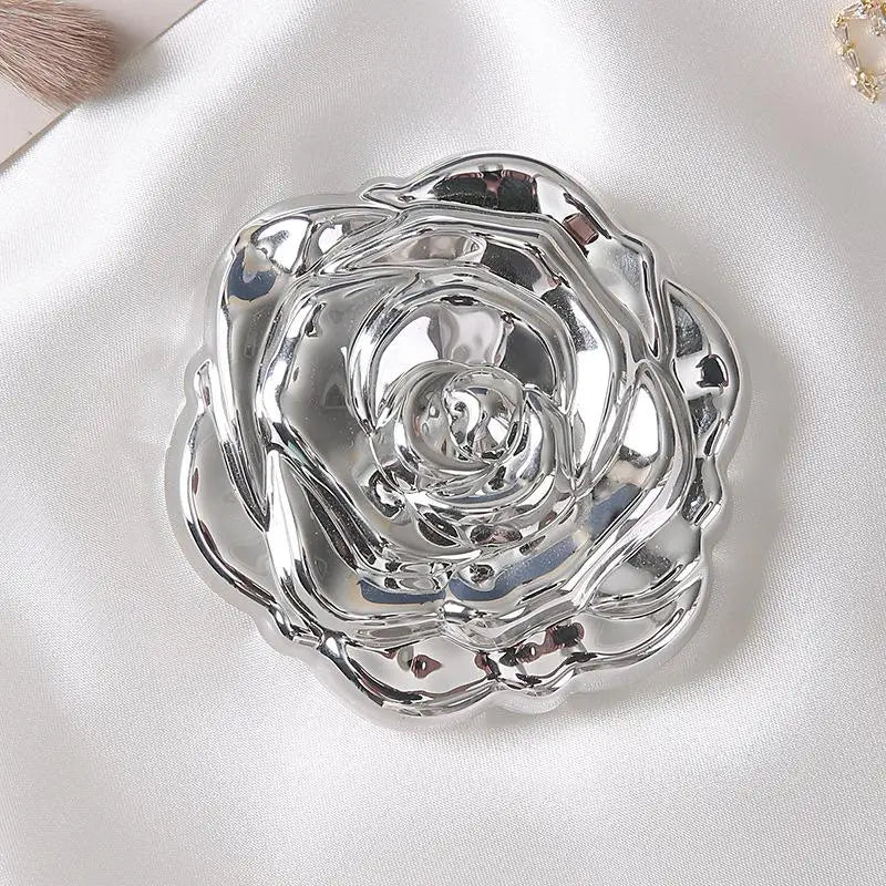 Double Sided Pocket Mirror Retro Rose Pattern Compact