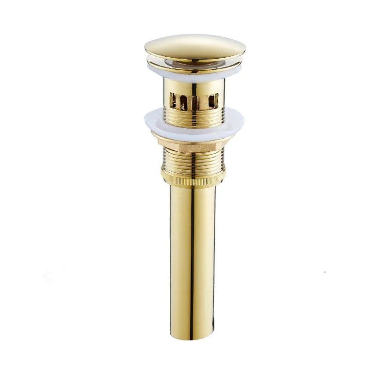 Gold Bathroom Ceramic Handle Basin Faucets Pull Out