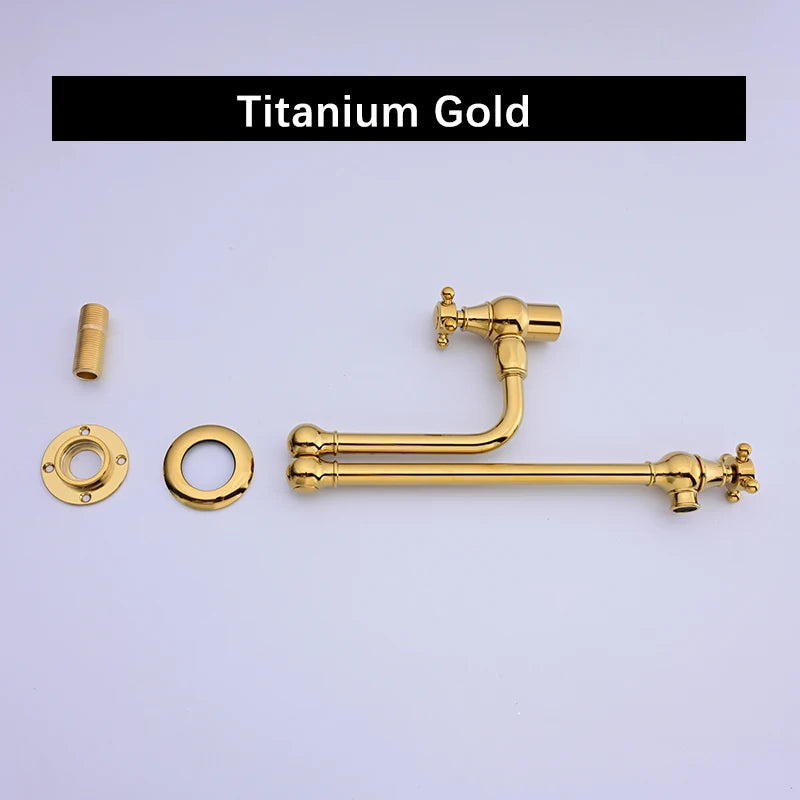 Awolf Solid Brass Pot Filler Brushed Grey Folding