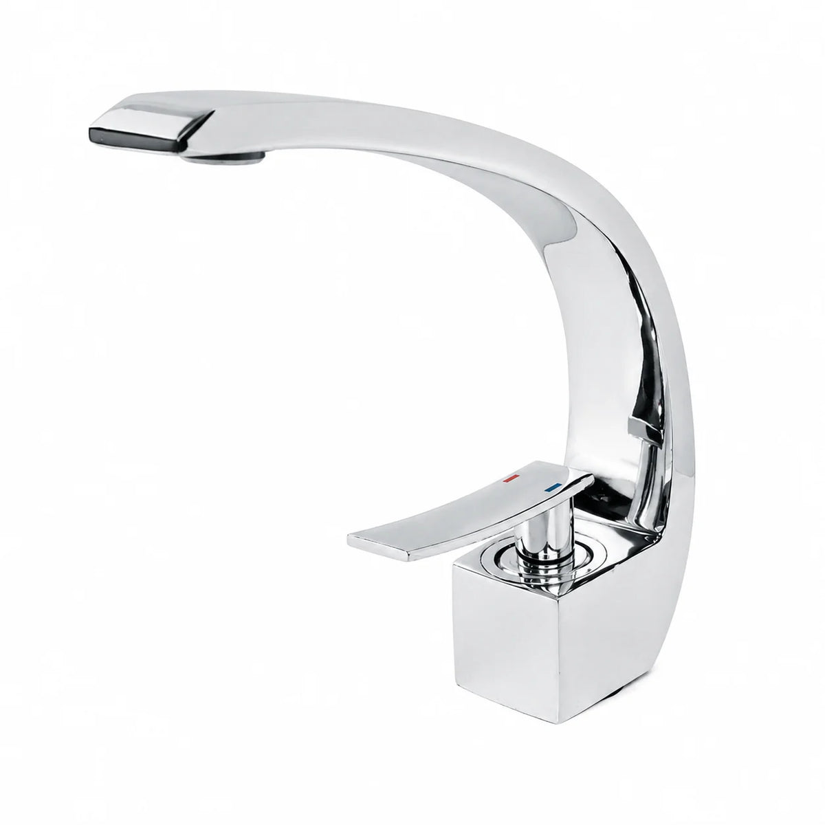 Mirror Bright Chrome Zinc Alloy Handle Basin Faucet