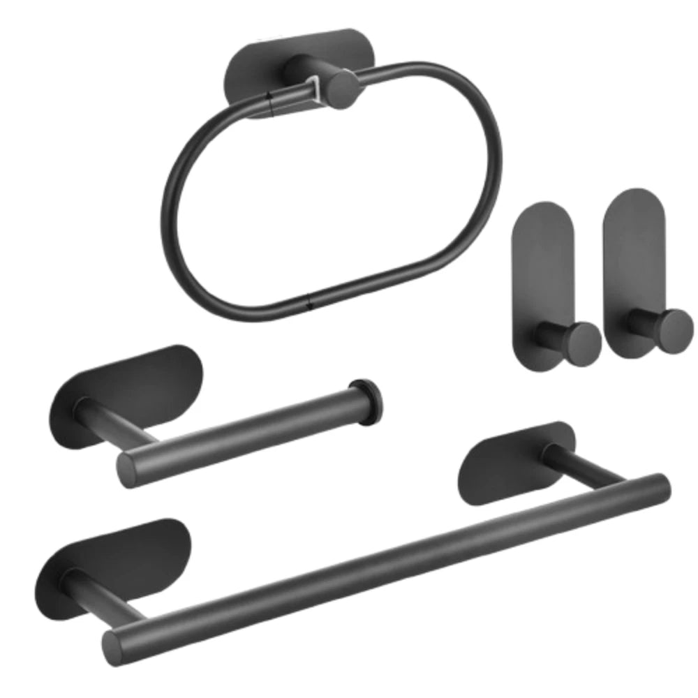 4/5pcs Stainless Steel Bathroom Hardware Anticorrosion Wall Mount