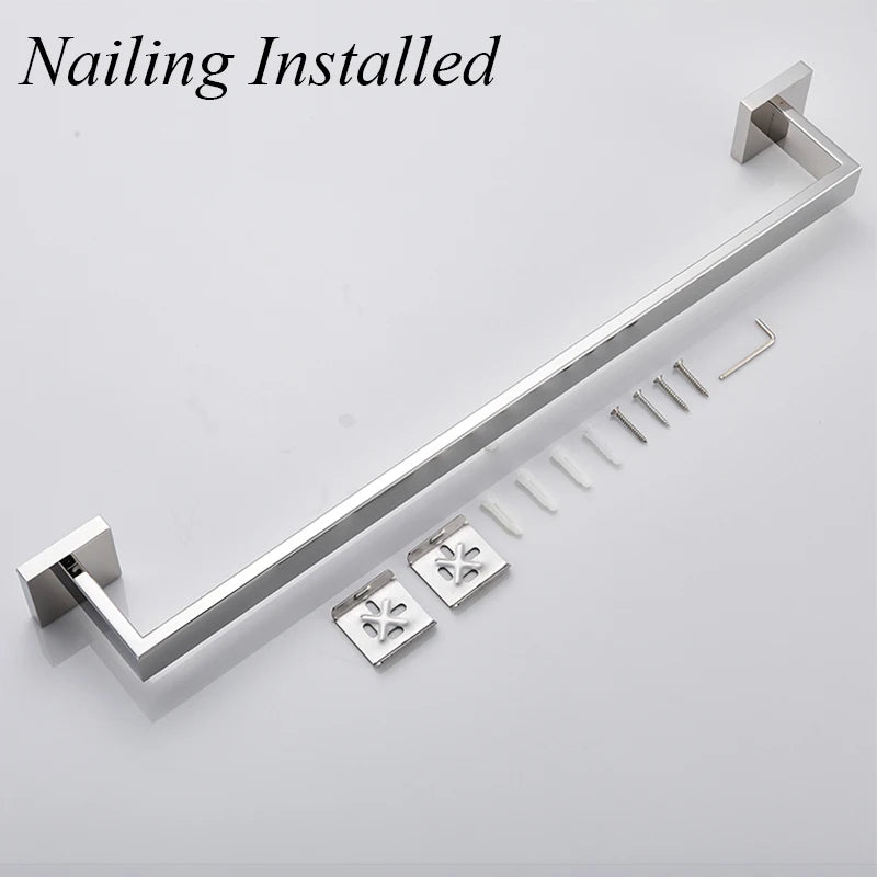 Chrome Stainless Steel Bathroom Hardware Bathrobe Shelf 40cm