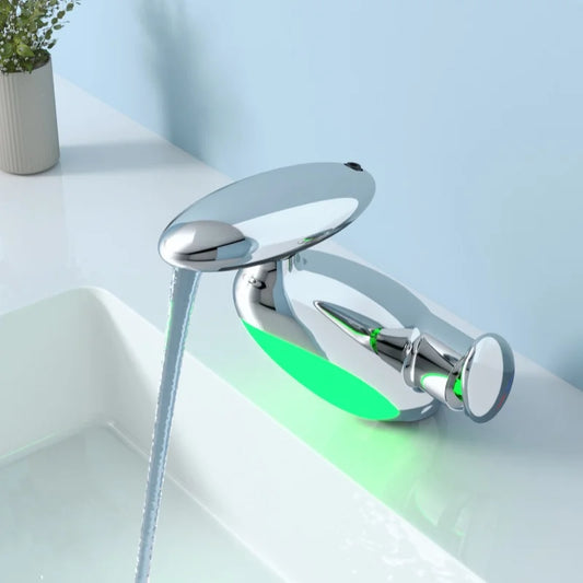 Temperature Sensitive Modes Outlet Basin Faucet Large Led