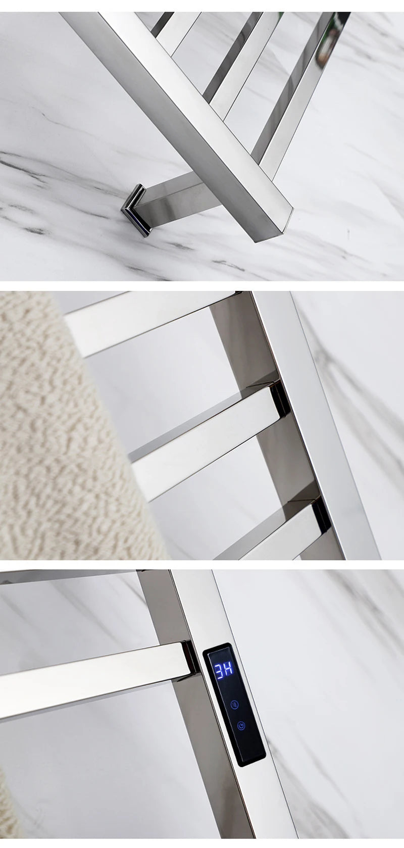 Electric Towel Rack 304 Stainless Steel Temperature&Time Control